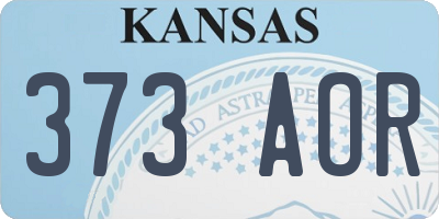 KS license plate 373AOR