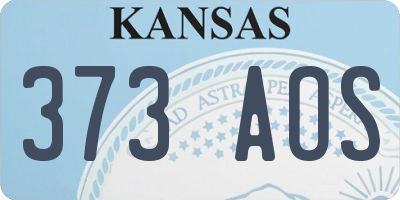 KS license plate 373AOS
