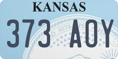 KS license plate 373AOY