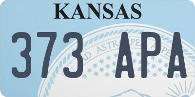 KS license plate 373APA