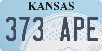 KS license plate 373APE