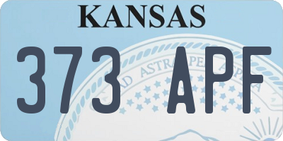 KS license plate 373APF