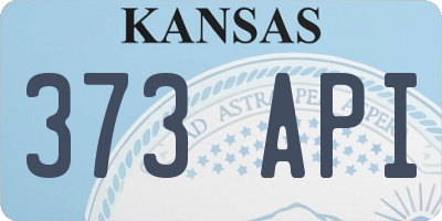 KS license plate 373API