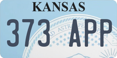 KS license plate 373APP