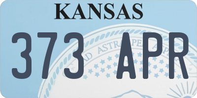 KS license plate 373APR