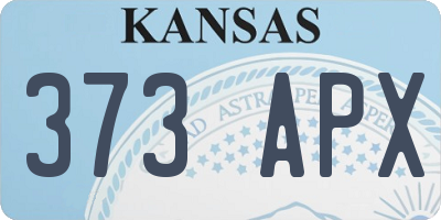 KS license plate 373APX
