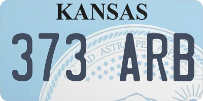 KS license plate 373ARB