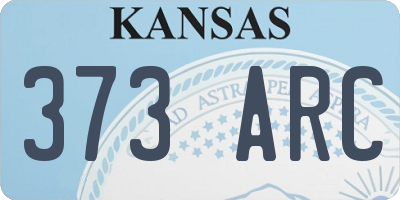 KS license plate 373ARC