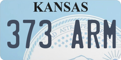 KS license plate 373ARM
