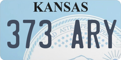 KS license plate 373ARY