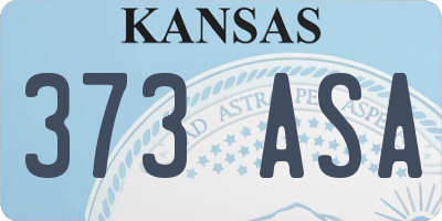 KS license plate 373ASA