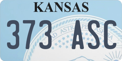 KS license plate 373ASC