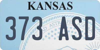 KS license plate 373ASD