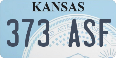 KS license plate 373ASF