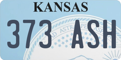 KS license plate 373ASH