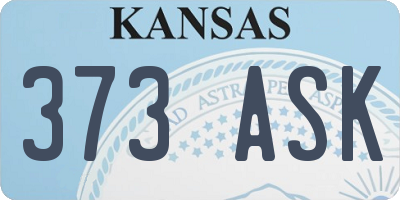 KS license plate 373ASK