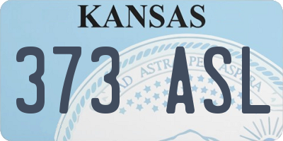 KS license plate 373ASL