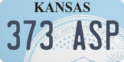 KS license plate 373ASP