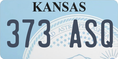 KS license plate 373ASQ