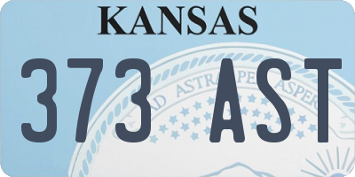 KS license plate 373AST