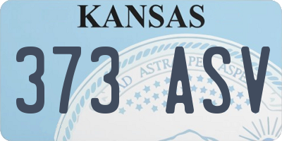 KS license plate 373ASV