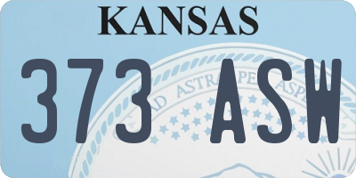 KS license plate 373ASW