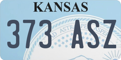 KS license plate 373ASZ
