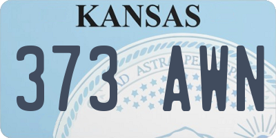 KS license plate 373AWN