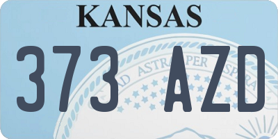 KS license plate 373AZD