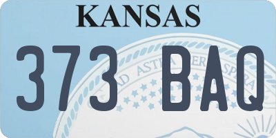 KS license plate 373BAQ