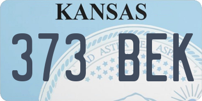 KS license plate 373BEK