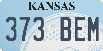 KS license plate 373BEM