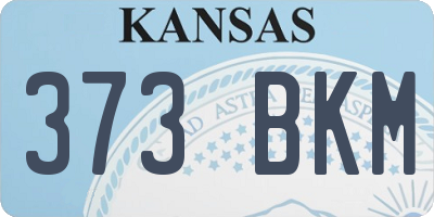KS license plate 373BKM