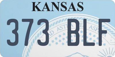 KS license plate 373BLF