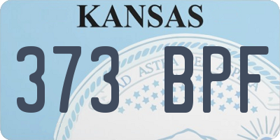 KS license plate 373BPF