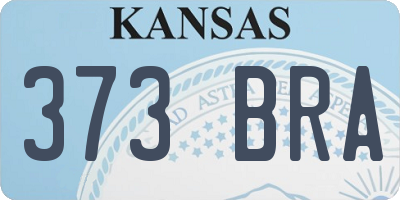 KS license plate 373BRA