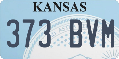 KS license plate 373BVM