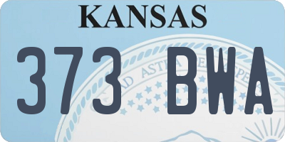 KS license plate 373BWA