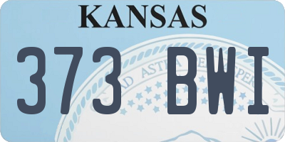 KS license plate 373BWI