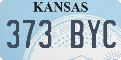 KS license plate 373BYC