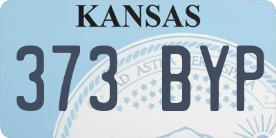 KS license plate 373BYP
