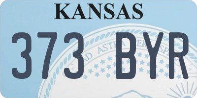 KS license plate 373BYR