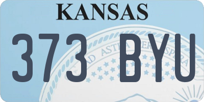 KS license plate 373BYU