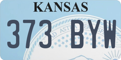 KS license plate 373BYW