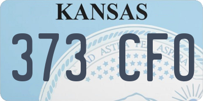 KS license plate 373CFO