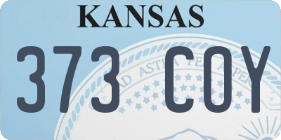 KS license plate 373COY
