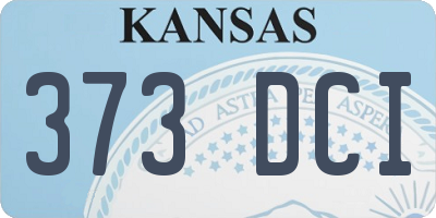 KS license plate 373DCI