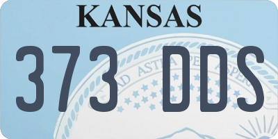 KS license plate 373DDS