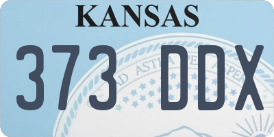KS license plate 373DDX