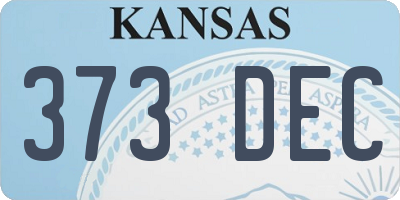 KS license plate 373DEC